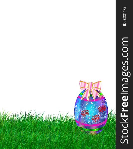 Easter egg on green grass