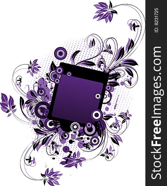 Huge advert place for your message with grunge floral elements. Huge advert place for your message with grunge floral elements