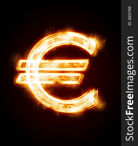 Conflagrant Luminous Sign Of Euro