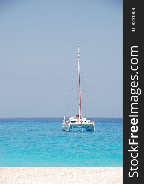 Catamaran at Navagio - Zakynthos island Greece