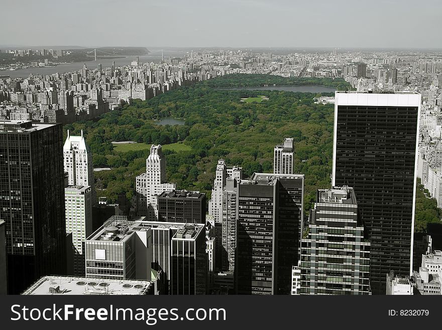 Aerial View of the Central Park in New York City.