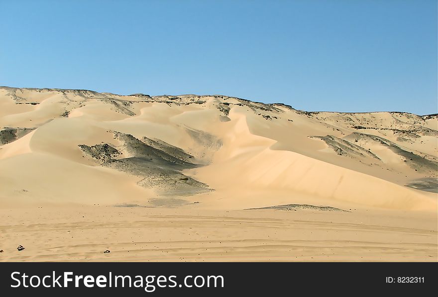 View of Sand dunes in the Sahara Desert