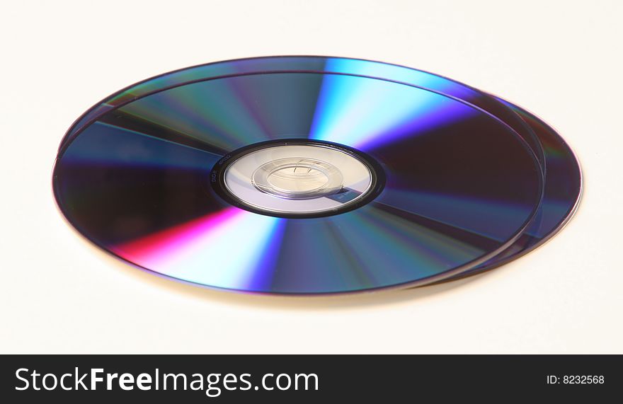 DVD disks isolated over a white background. DVD disks isolated over a white background