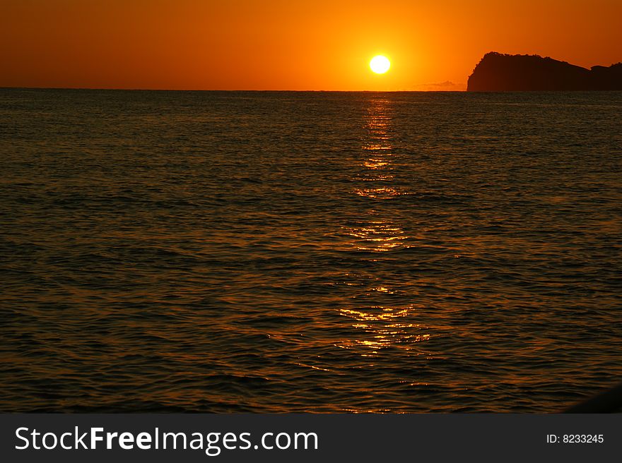 Sunrise, South Pacific Ocean, New Zealand. Sunrise, South Pacific Ocean, New Zealand