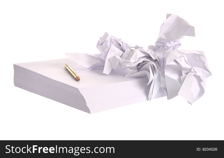 Paper isolated against a white background