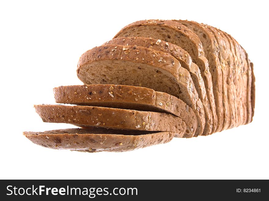 Loaf of bread isolated against a white background