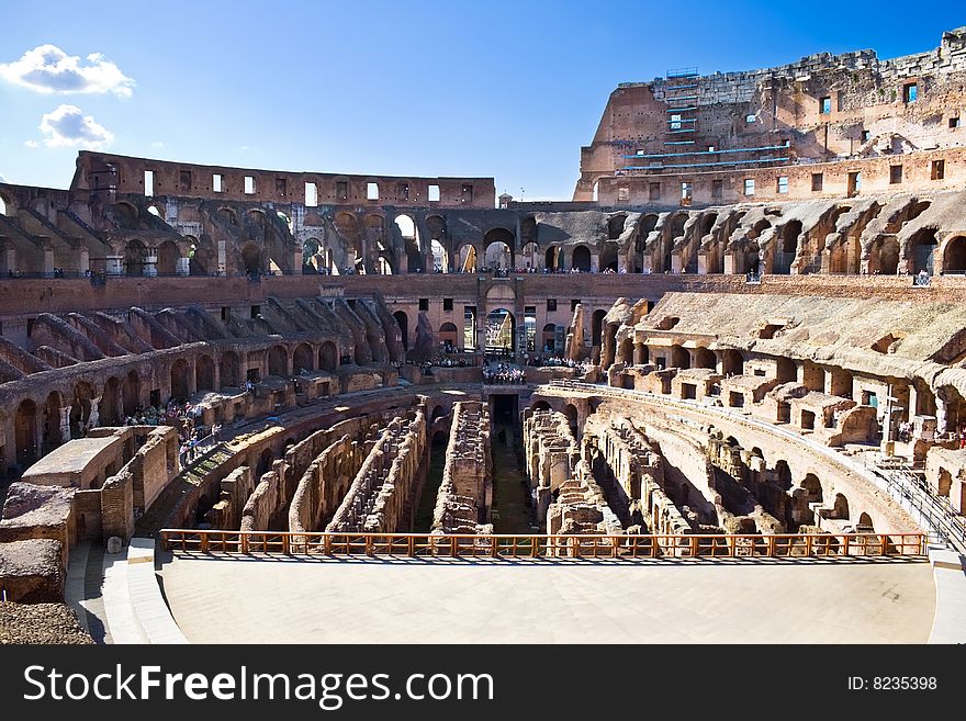 Ancient roman amphitheater Colosseum in Rome, Italy