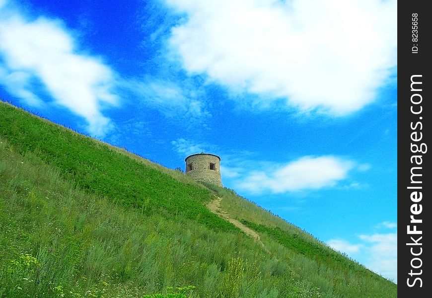 Old castle on green hill