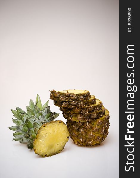 Big pineapple on white background