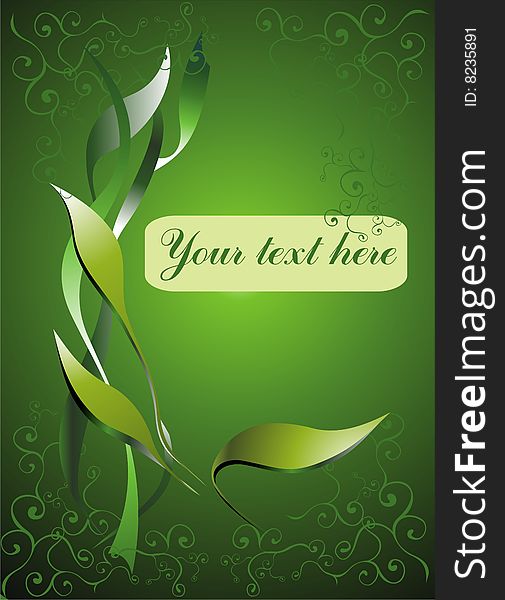 Vector illustration background card green. Vector illustration background card green