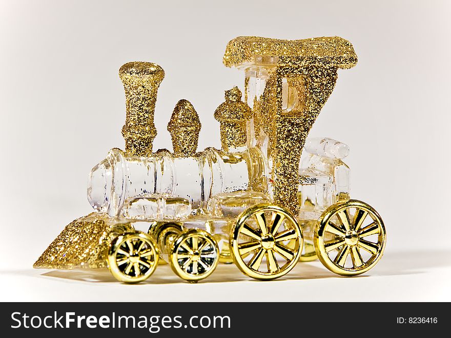 Decorative miniature of a train made by crystal