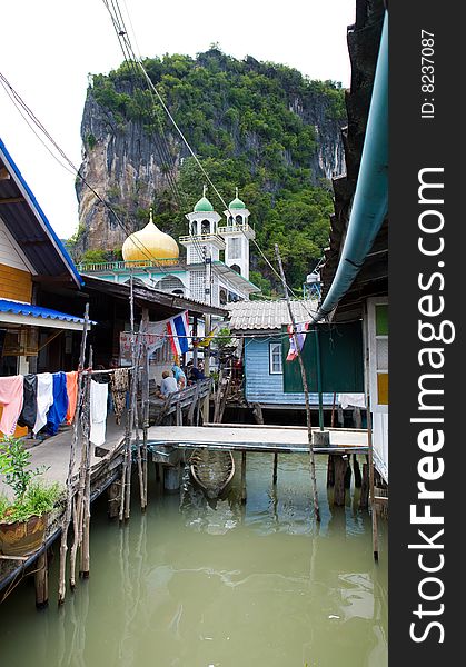 Muslim floating village temple, Thailand