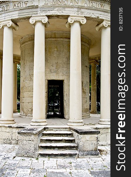 Ancient Greek temple in Corfu, Greece