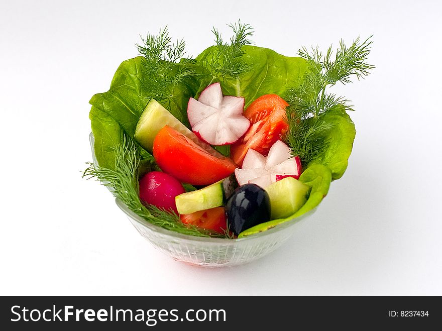 A bowl of fresh salad. A bowl of fresh salad