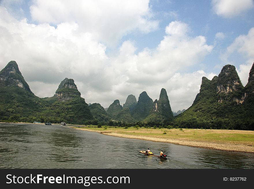 Landscape of the Li river, Guilin, China