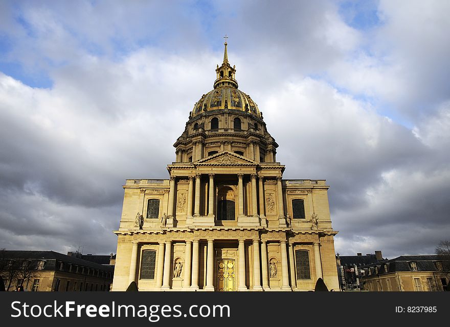 Splendid building with the cloudy sky, classical building