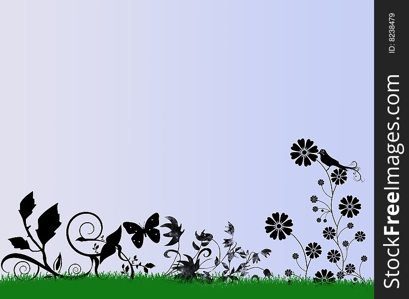 A computer generated illustration of signs of spring. A computer generated illustration of signs of spring.