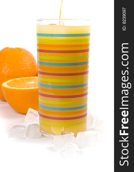 Oranges, ice and juice