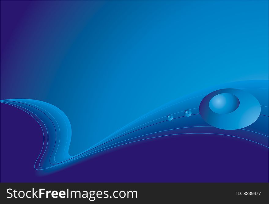 Blue background witch wave - vector illustration