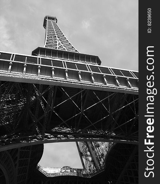 View on the Eiffel tower from below