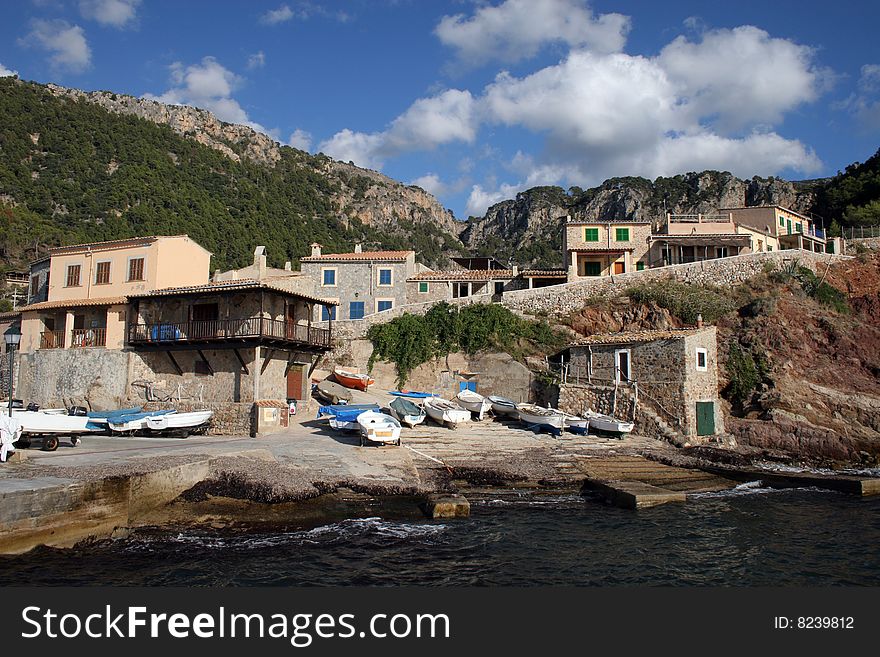 The fishing village in majorca in Spain