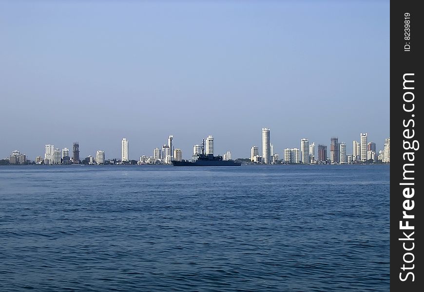 Skyline of Boca Grande, the modern Cartagena, Colombia