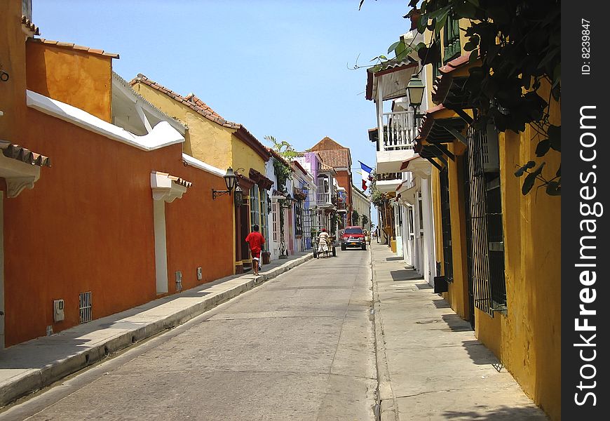 Road of the centre of cartagena, colombia