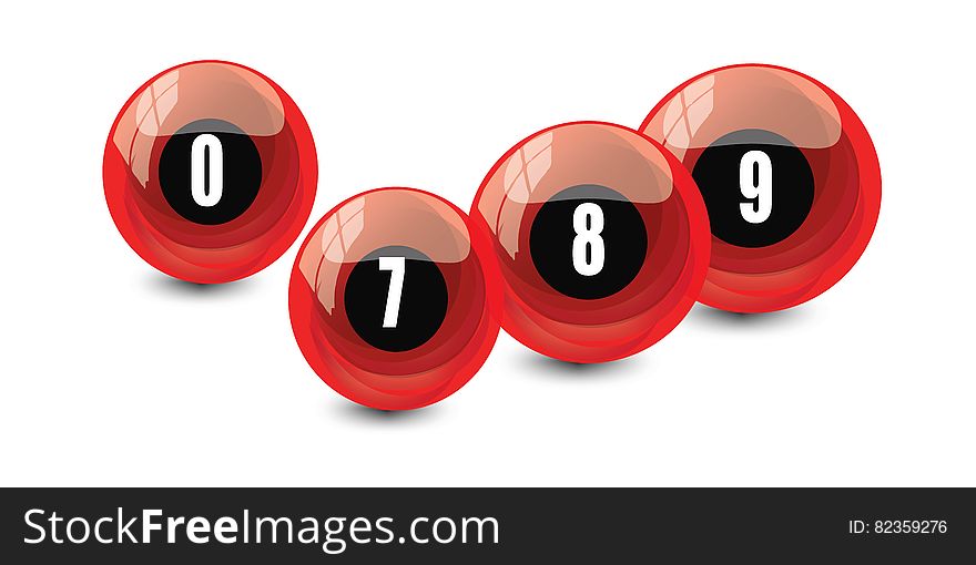 Numbers On Shining Colorful Balls
