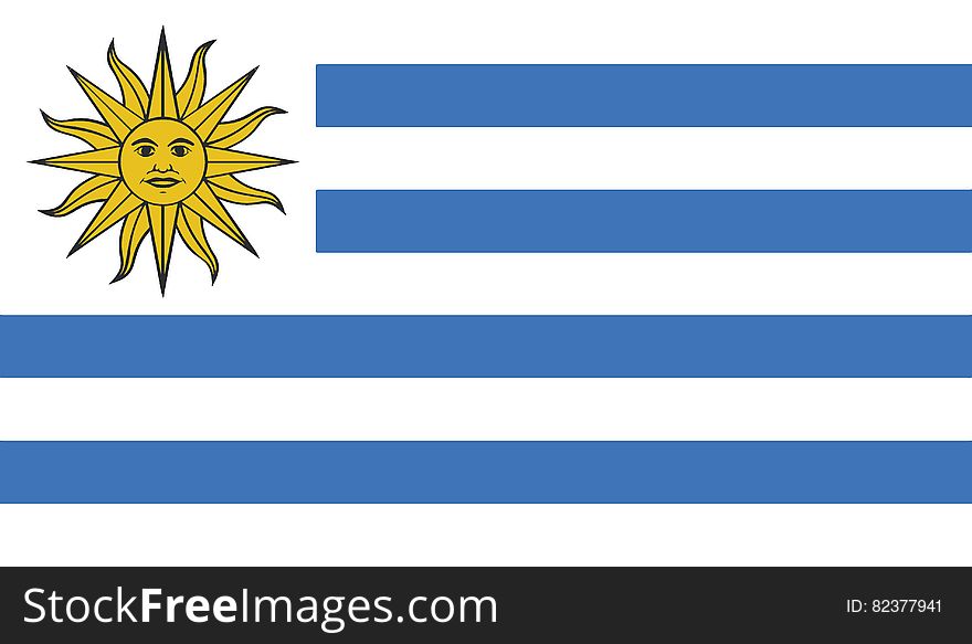 Flag of uruguay vector icon illustration