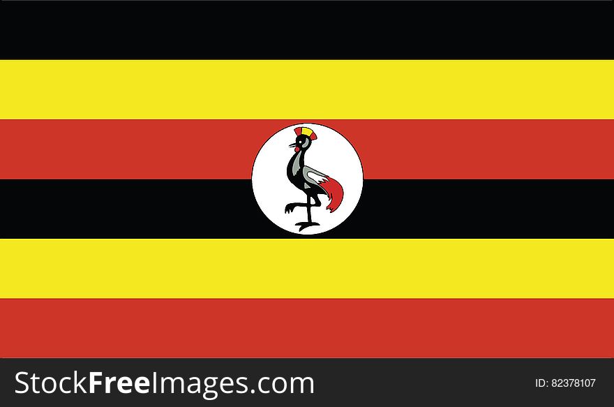 Flag of uganda vector icon illustration eps10