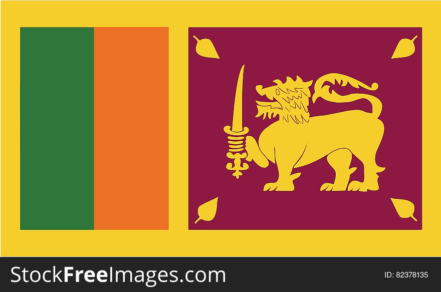 Flag of sri lanka vector icon illustration
