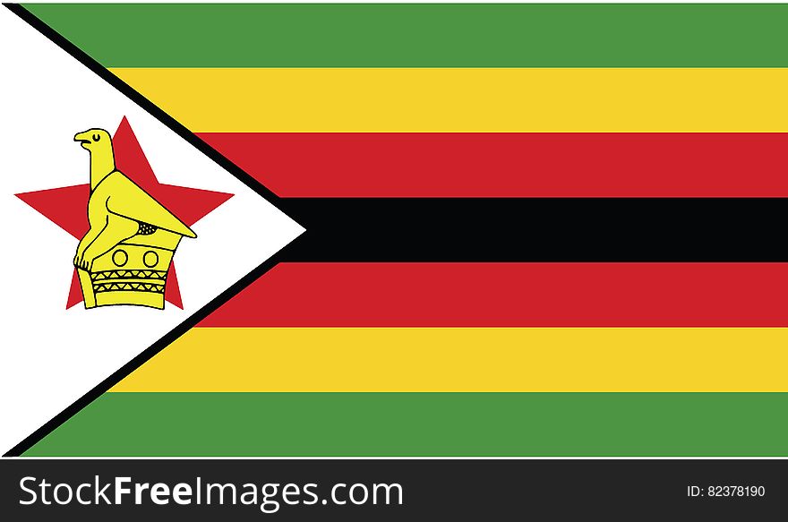 Flag of zimbabwe vector icon illustration