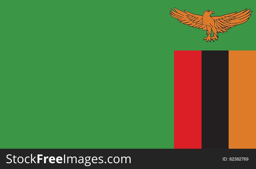 Flag of zambia vector icon illustration