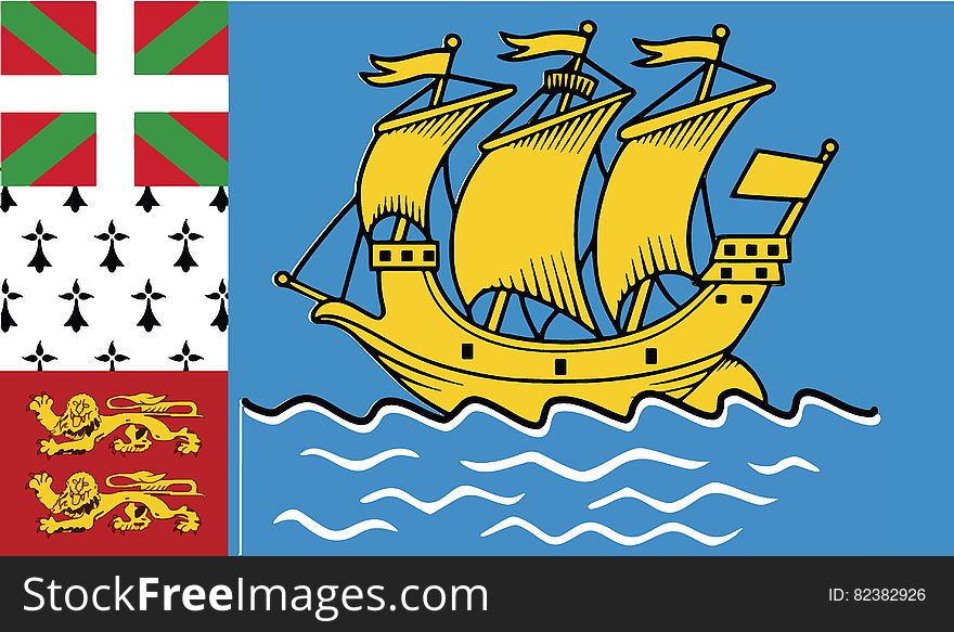 Flag of saint pierre and miquelon vector icon illustration