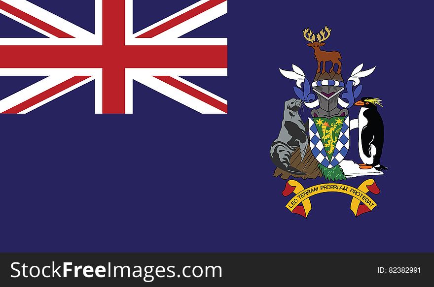 Flag of south georgia and the south sandwich islands vector icon illustration eps10