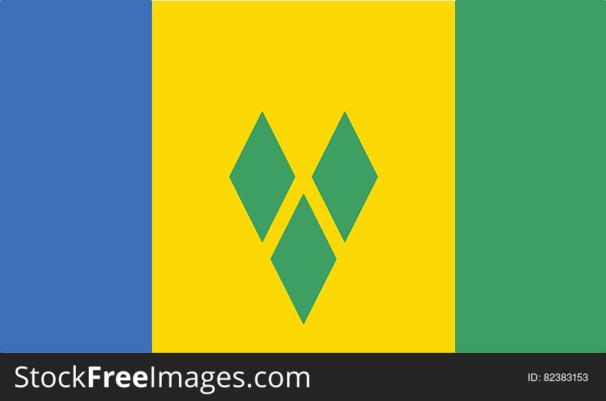 Flag of saint vincents and the grenadines vector icon illustration eps10