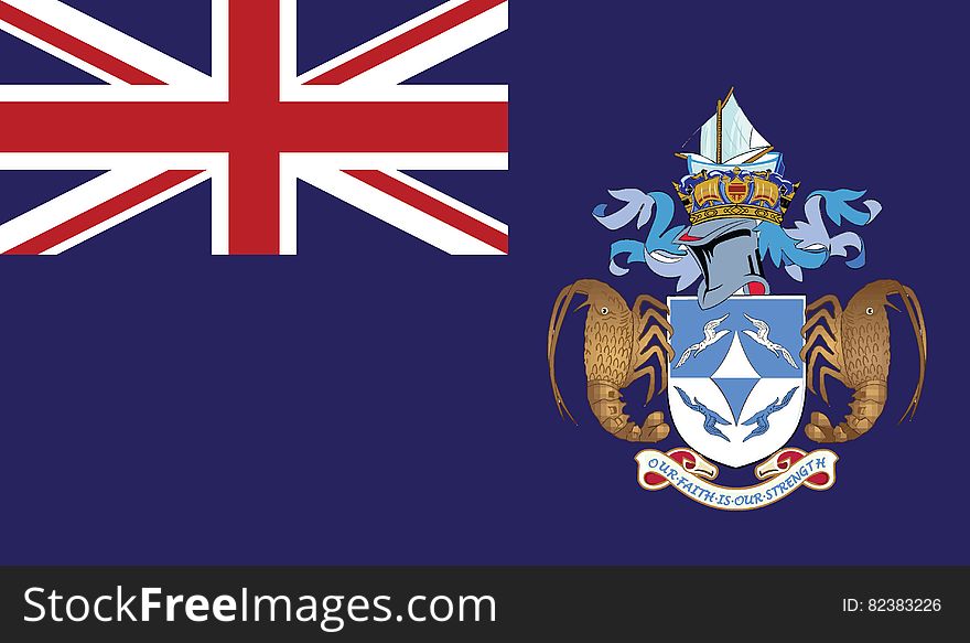 Flag Of Trsiton Da Cunha Vector Icon Illustration