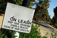 Dog On Leash Sign Stock Photography Dog On Leash Sign Stock Photography