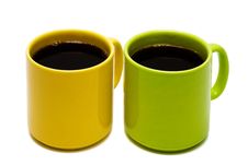 Yellow And Green Mug Royalty Free Stock Photo
