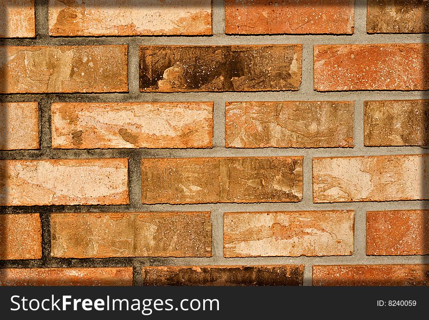 Weathered Horizontal Reddish Brick Wall