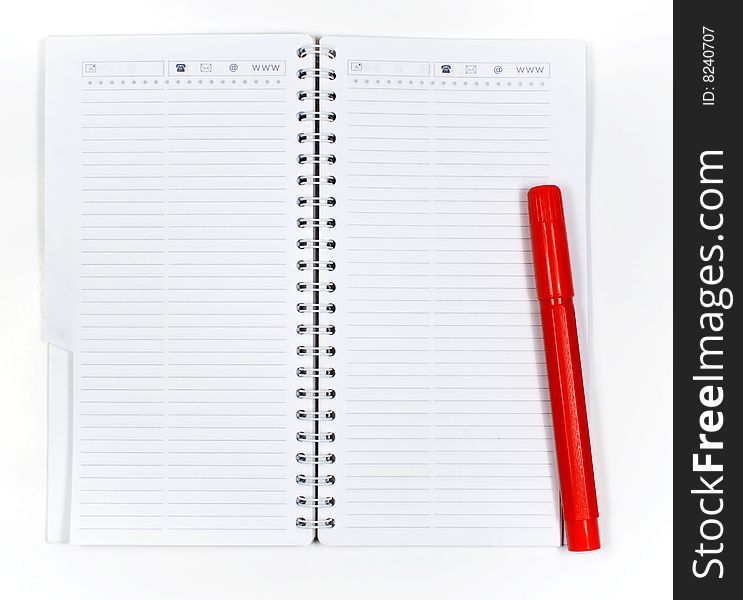 One opened notebook