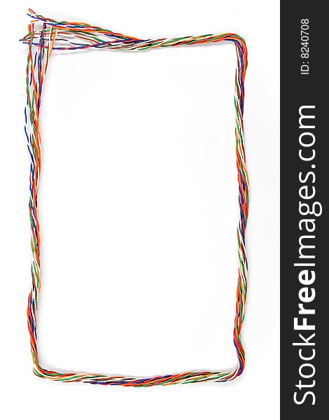 Frame from colored wire on white background