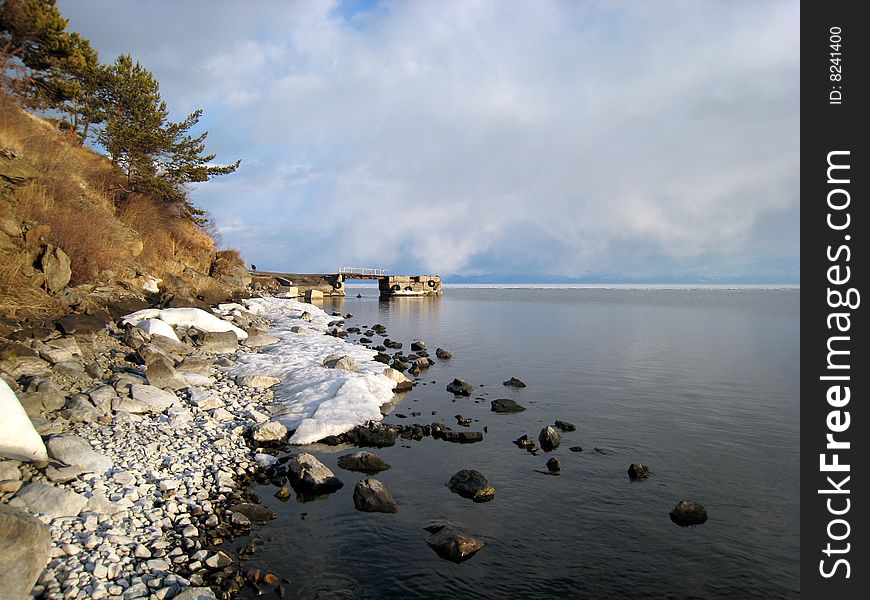 Landscape view of Baikal lake. Landscape view of Baikal lake