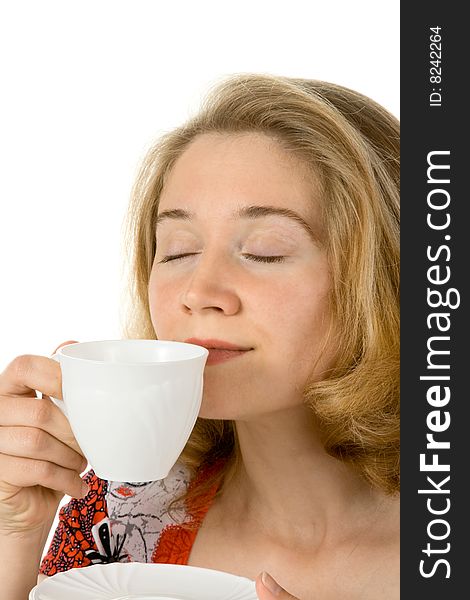 Girl with cup of coffee