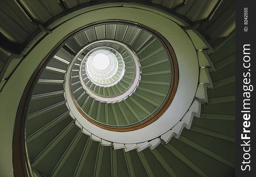 Modern spiral staircase with steps