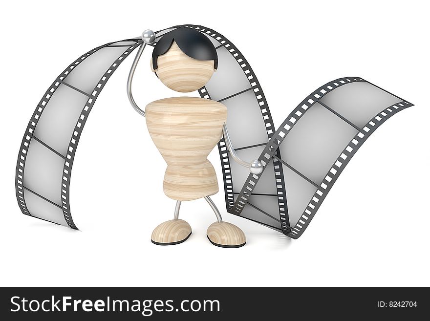 Film industry, conception, white background, isolated