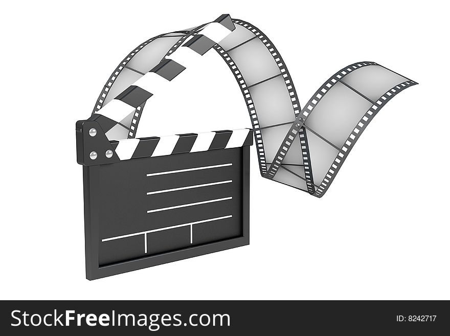 Film industry, conception, white background, isolated