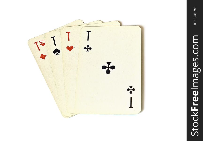 Four of a kind aces on white background. Four of a kind aces on white background