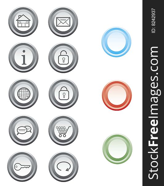 Web icons for design, vector illustration.