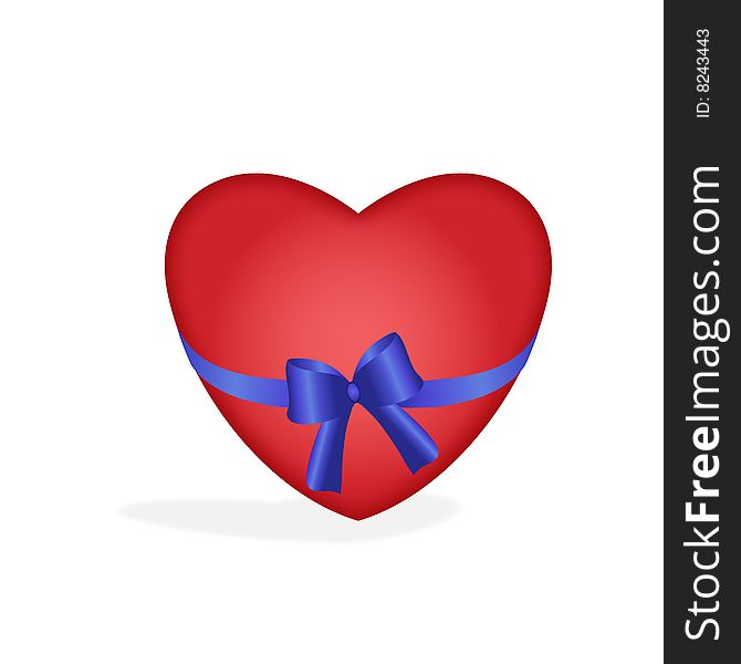 Illustration of heart with ribbon